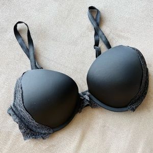 Victorias Secret 36C Dream Angels Push Up Bra Black Lace